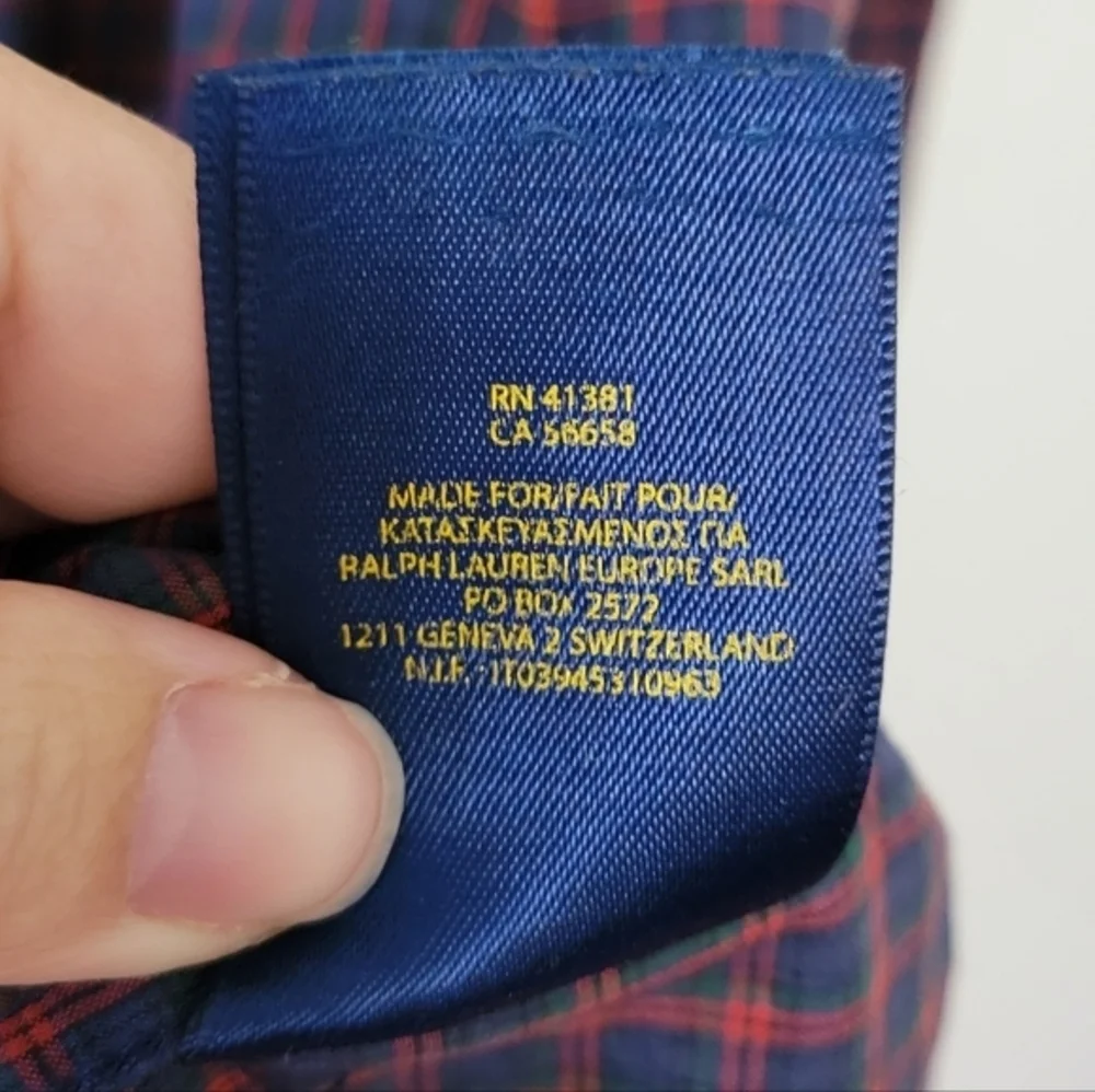 Ralph Lauren Plaid Button Down Shirt Size Boys XL (18-20)‎ Holiday Preppy